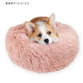 thumbnail image 4 of BadPiggies Pet Dog Cat Bed Kennels Warm Sleeping Cushion Plush Donut Faux Fur Round Nest (Pink, 32*32inches), 4 of 7