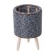thumbnail image 2 of Maceta triangular de ratán sintético para decoración del hogar, habitación y pared. Maceta tejida de imitación de plástico. Maceta tejida de imitación de plástico., 2 of 6