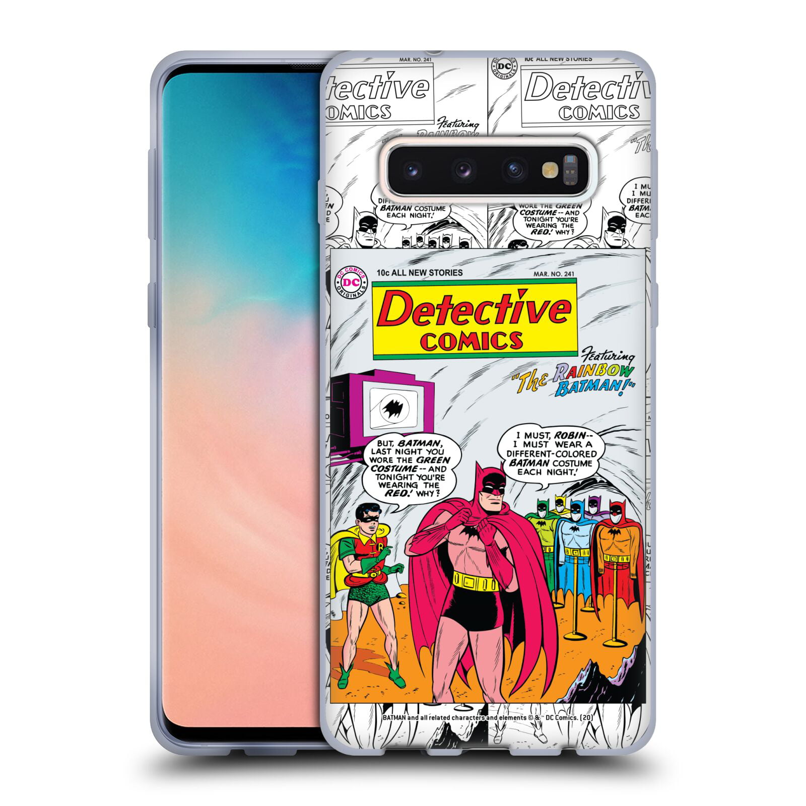 S10 Plus Head Case Designs Officially Licensed Batman DC Comics First Appearance Detective Iconic Comic Book Costumes Soft Gel Case Compatible With Samsung Galaxy S10+ 