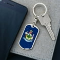 thumbnail image 5 of Maine State Flag Keychain Dog Tag Stainless Steel or 18k Gold, 5 of 16