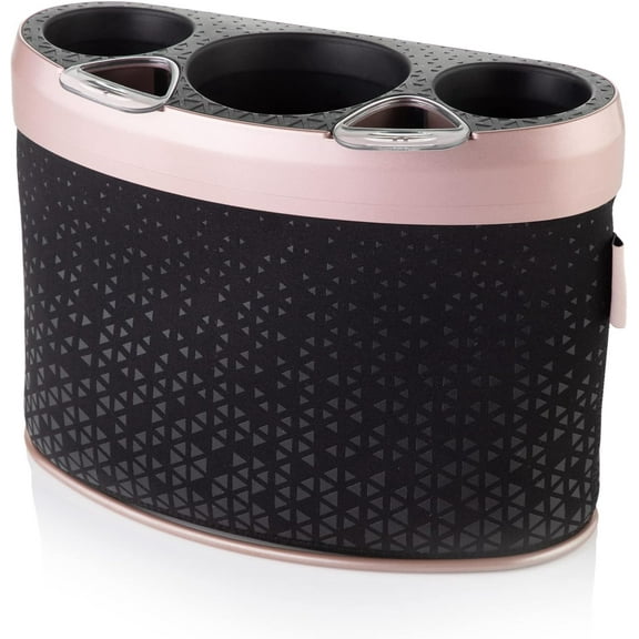 Homecare Neoprene Styling Dock, Curling Iron and Hair Dryer Holder - Hair Tool Organizer Storage for Bathroom Countertop, Dresser - Rose Gold/Black