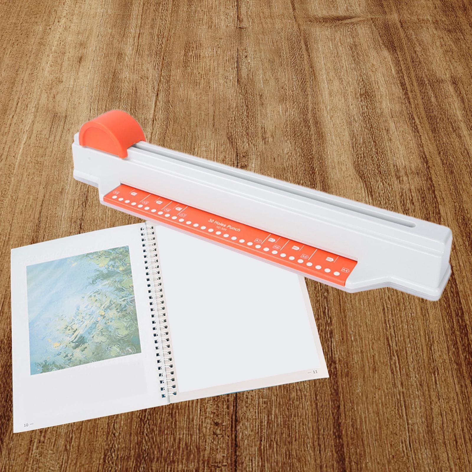 S SERENABLE 30 Hole Puncher Hole Punch Tool 5 Sheet A4/30 Holes Manual Desktop Hole Pouch Binding Machine Paper Punches for Orange