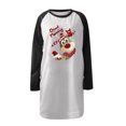 thumbnail image 4 of Top de suéter largo de manga larga con cuello en O y estampado informal de moda para mujer Fridja  fksj1021, 4 of 5