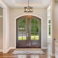 thumbnail image 6 of LNC 4-Light Distressed Black and Wood Drum Cage LED Farmhouse Chandelier, 6 of 14