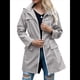 thumbnail image 2 of Chaqueta Impermeable Ligera para Mujer, con Capucha, Mangas Largas y Cremallera, para Actividades Al Aire Libre Gris L, 2 of 8