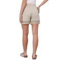 thumbnail image 3 of INSPIRE CHIC Line Shorts for Women's Casual Summer Elastic High Waisted Drawstring Wide Leg Shorts with Pockets XS Beige, 3 of 6
