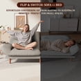 thumbnail image 4 of Lacoo 65"W Convertible Futon Sofa Bed with Five-level Adjustable Armrests,Fabric Light Gray, 4 of 7