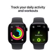 Apple Watch Series 11 [GPS 42mm] Smartwatch with Jet Black Aluminum Case with Black Sport Band - S/M