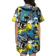 thumbnail image 3 of Bixox Women's Goal Time Printed Pajama Set 2 Piece Lounge Set Top and Shorts Soft Pajamas, Shorts with Pockets, 3 of 7
