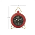 thumbnail image 4 of DecMode 9" Red Metal Clock with Gold Accents, 4 of 8