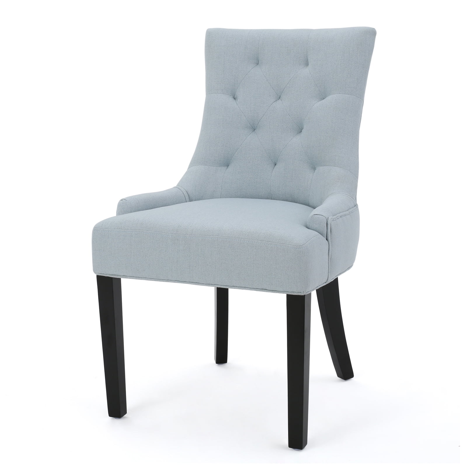 Kadyn Modern Fabric Dining Chairs, Upholstered Dining Side Chairs for Home Furniture, Kitchen Dining Chairs with Wood Legs and Arm Rest, 2-pcs Set, Light Sky