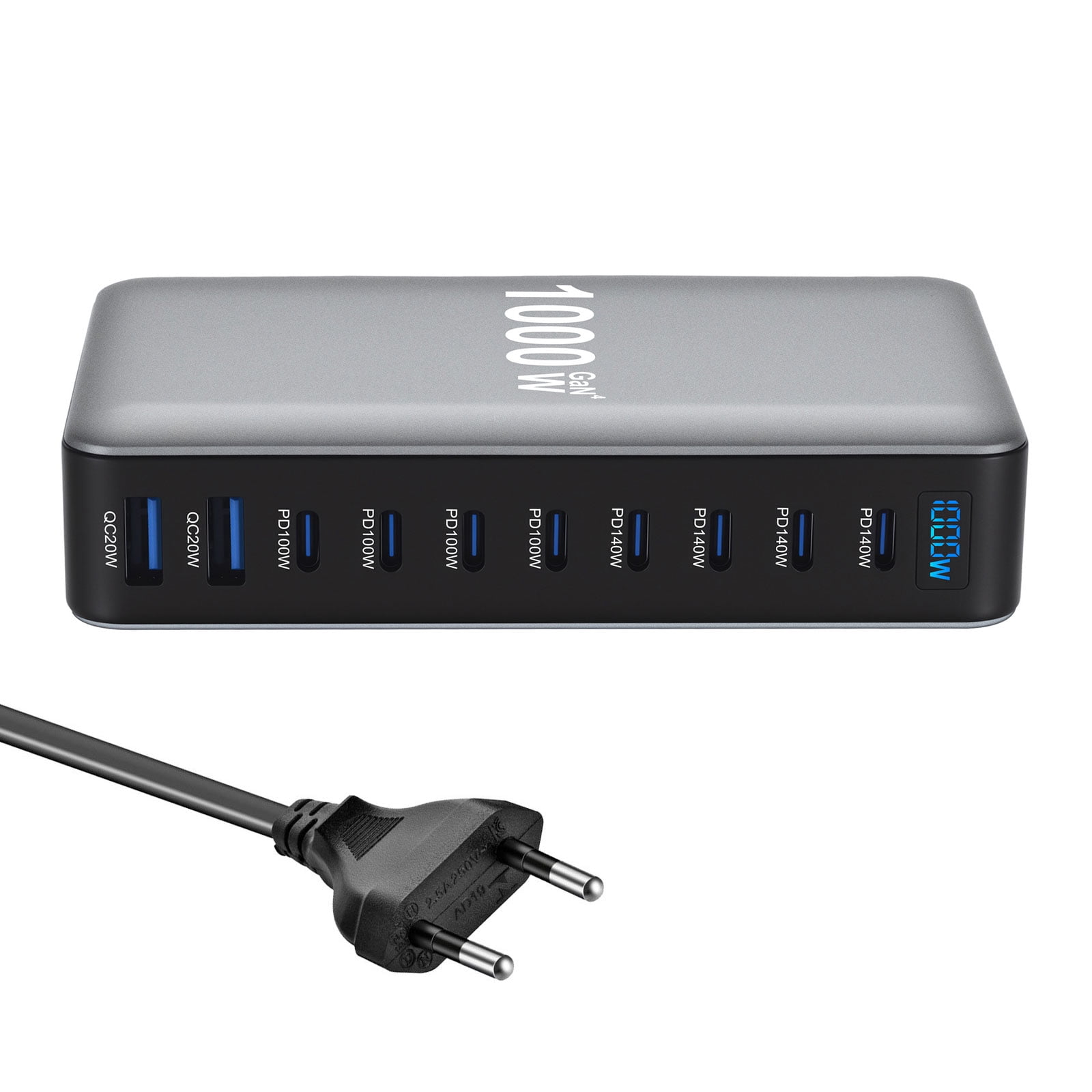 Highly speed 1000W Charging 10Port Compactly Charging Hubs Wide Device Compatibility Durability ABS Build Long Last