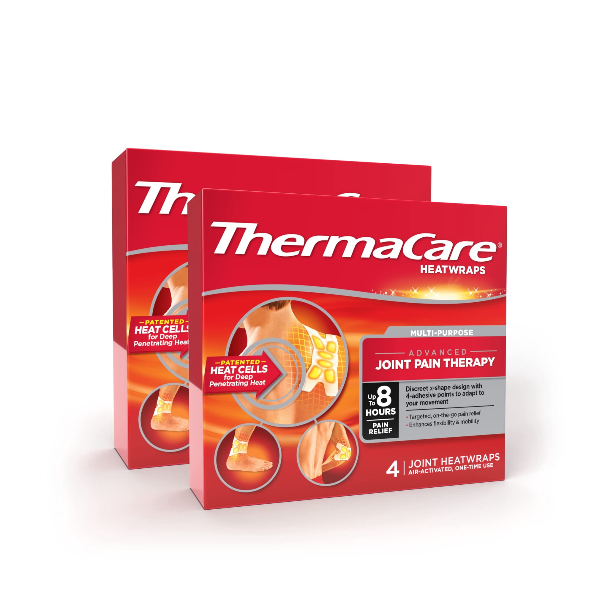 ThermaCare Portable Heating Pad, Joint and Muscle Pain Relief Patches, Multi-Purpose Heat Wraps, 8 Count