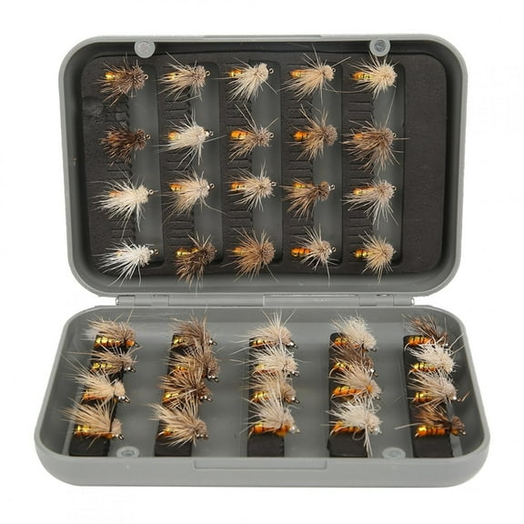 40pcs Fly Fishing Flies Assortment ,Dry Flies, Wet Flies, Nymphs, Streamers Flies, Caddis, Hopper , Trout, Bass, Steelhead Fishing Lure Set