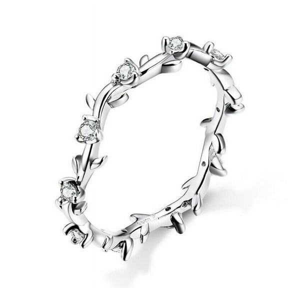 Full Eternity Tree Branch Anniversary Ring 1.8 Ct Diamond 14K White Gold Over