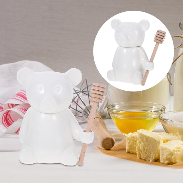 GARVALON 1 Set Honey Holder Wood Dipper Holder Transparent Kitchen Decor For Household Users