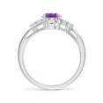 thumbnail image 2 of ANGARA Natural 1.15 Ct. Amethyst with Diamond Classic Ring in 14K White Gold for Women (Ring Size: 3), 2 of 9