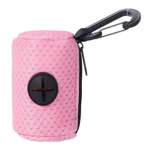 Acahhotxx waste bags, Dog Poop Pickup Bag Dispenser Convenient Pet Waste Bag Dispenser for Dog Pooper Pet Outdoor Walking Poop Bag Holder - Pink
