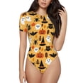 thumbnail image 1 of Balery Happy Halloween Body de cuello redondo de manga corta para mujer Tops de manga corta Tops básicos-X-Large, 1 of 7