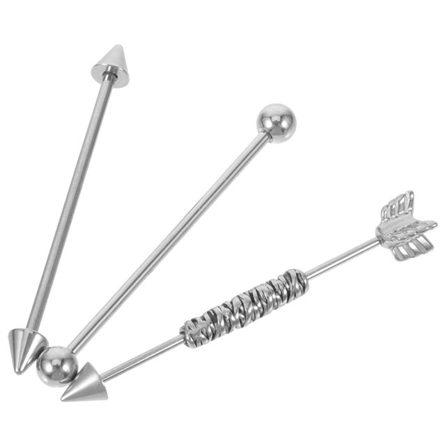 unbranded 3Ud Pendientes Industrial Barbell De Inoxidable Con De Flecha Para Fiestas Y Uso Diario