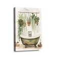 thumbnail image 6 of “Vintage Bathtub & Hanging Plants Watercolor” Whimsical Canvas Wall Art Ready to Hang for Living Room and Bedroom, 6 of 8