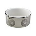 thumbnail image 2 of ETHICAL STONEWARE DISH PAW PRINT TITANIUM DOG DISH 5 INCH SILVER, 2 of 3