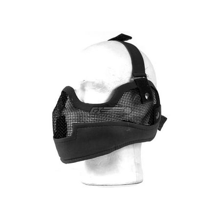 Emerson Tactical Metal Mesh Half Mask w/ Ear Protection ( Black (Best Airsoft Mesh Mask)