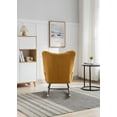 thumbnail image 6 of Modern Teddy Velvet Nursery Rocking Chair with Metal Frame, High Back Leisure Armchair with Wooden Curved Legs, Wingback Glider Rocker Chair for Living Room, Bedroom, Balcony, Yellow, 6 of 9
