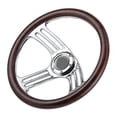 thumbnail image 4 of Wood Steering Wheel Steering Wheel Horn Button Wood Grain Grip Car Modified Accessory Vintage Steering Wheel Factory For Car, 4 of 8