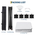thumbnail image 4 of Sunvasagoo Heavy Duty Pop Up Outdoor Canopy Tent – 10x10FT, Durable 210D Oxford, 3 Adjustable Heights, Portable Roller Bag, Weights & Stakes Included, Ideal for Garden, Deck, Beach, Party, 4 of 10