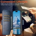 thumbnail image 6 of ELEHOLD Case for iPhone 16 Plus, Magnetic Leather Wallet Phone Case with Stand,Blue, 6 of 6