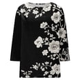 thumbnail image 4 of WZXFASHION T-Shirts Décontractés à Manches 3/4 pour Femmes, Col Rond, Coton, 50 % de Réduction, Liquidation, 4 of 5