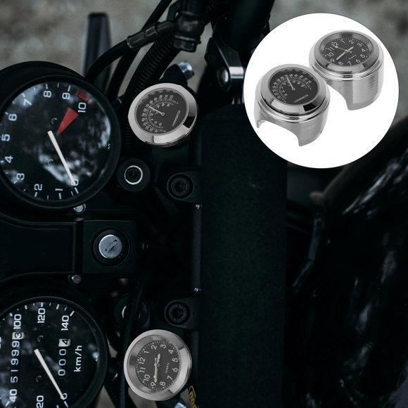 BESTYASH 2Ud Y Termómetro Para Motocicleta En Aluminio Resistente Negro Con Función Noctilucente