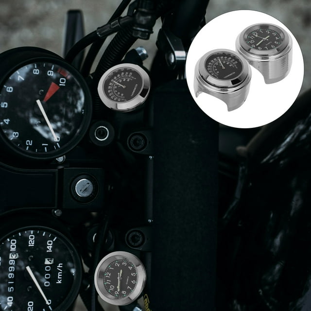 BESTYASH 2Ud Y Termómetro Para Motocicleta En Aluminio Resistente Negro Con Función Noctilucente