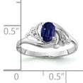 thumbnail image 2 of Primal Gold 14 Karat White Gold 6x4mm Oval Sapphire and AAA Diamond Ring, 2 of 4