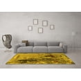 thumbnail image 3 of Ahgly Company Machine Washable Indoor Square Oriental Yellow Industrial Area Rugs, 8' Square, 3 of 4