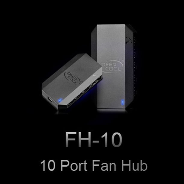 Centro De Ventilador Centro De Ventilador Fh-10 10 Puertos Fan Hub 3Pin/4Pin Pwm Adaptador Divisor 12V Sata Fuente De Alimentación