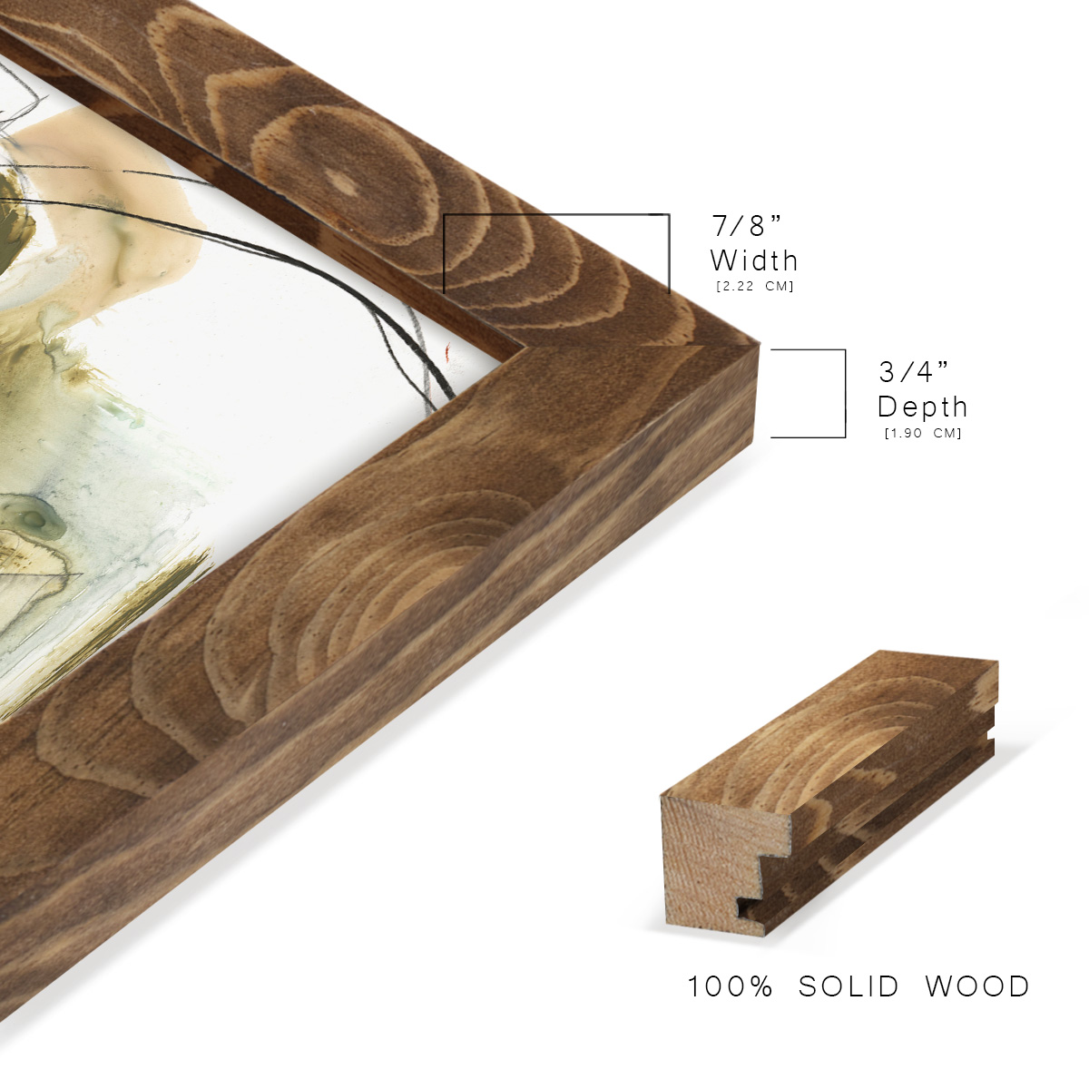 Rusted Loops I - Framed Print w/glass - Walnut