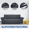 thumbnail image 4 of JIATER 1-Piece Sofa Cover Non-Slip Couch Cover Stretch Sofa Slipcover Machine Washable Furniture Protector,Sofa Dark Gray, 4 of 7