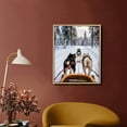 thumbnail image 2 of Nawypu Bathroom Wall Art Decor Bathroom Pictures for Wall Artwork Husky dogs sled at Rovaniemi forest reflex Framed Canvas Wall Art for Bedroom Dining Room Farmhouse, 2 of 4