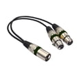 thumbnail image 2 of XLR Splitter Cable, 3 Pin Dual XLR Female to Male Patch Y Cable Balanced Microphone Cord Audio Adaptor (1 Male to 2 Female) - 11.81in,1PC (Black), 2 of 8
