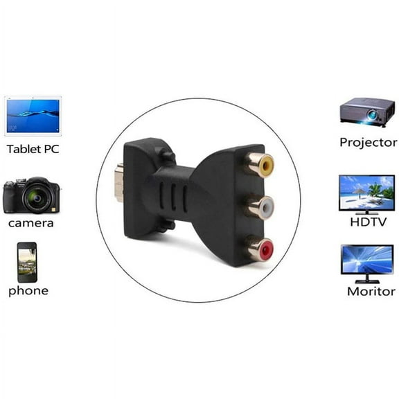 Converter 3 RCA Full HD Video 1080P AV Scart Composite Adapter Converter, For Signal Transfer