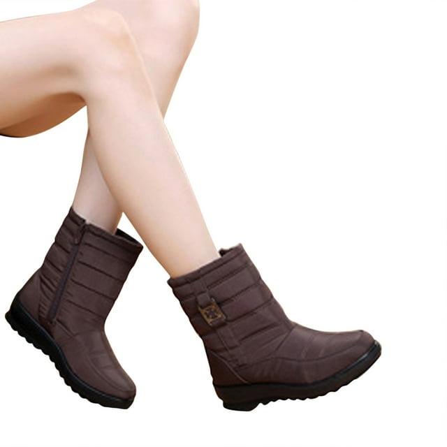 Styesk Bottes pour Femmes Bottes d'Extérieur pour Femmes Bottes de Neige Bout Rond Chaussures à Enfiler Bottes Décontractées Bottes de Travail pour Femmes