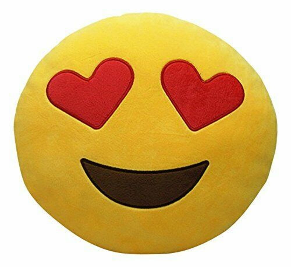 Heart Eyes Emoticon Emoji Character Plush Dolls approx 12' X 9" New 