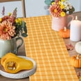 thumbnail image 4 of Yellow Plaid Table Runner, Autumn Thanksgiving Kitchen Dining Table Decoration for Home Party Decor 13x90 Inches, 4 of 9