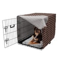 thumbnail image 2 of Geometric Dog Crate Cover, Concentric Surreal Squares Motifs Abstract Symbols Warm Tone Backdrop, Easy to Use Pet Kennel Cover for Dogs, 35" x 23" x 27", Seal Brown Champagne, by Ambesonne, 2 of 6