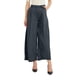 thumbnail image 2 of Pantalones Palazzo Largos de Pierna e Informales de Cintura Alta para Mujer, Talla Regular Verde Oliva L, 2 of 8