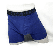 Calvin Klein Men's Reconsidered comfort Boxer Brief Blue Cotton Blend, Medium