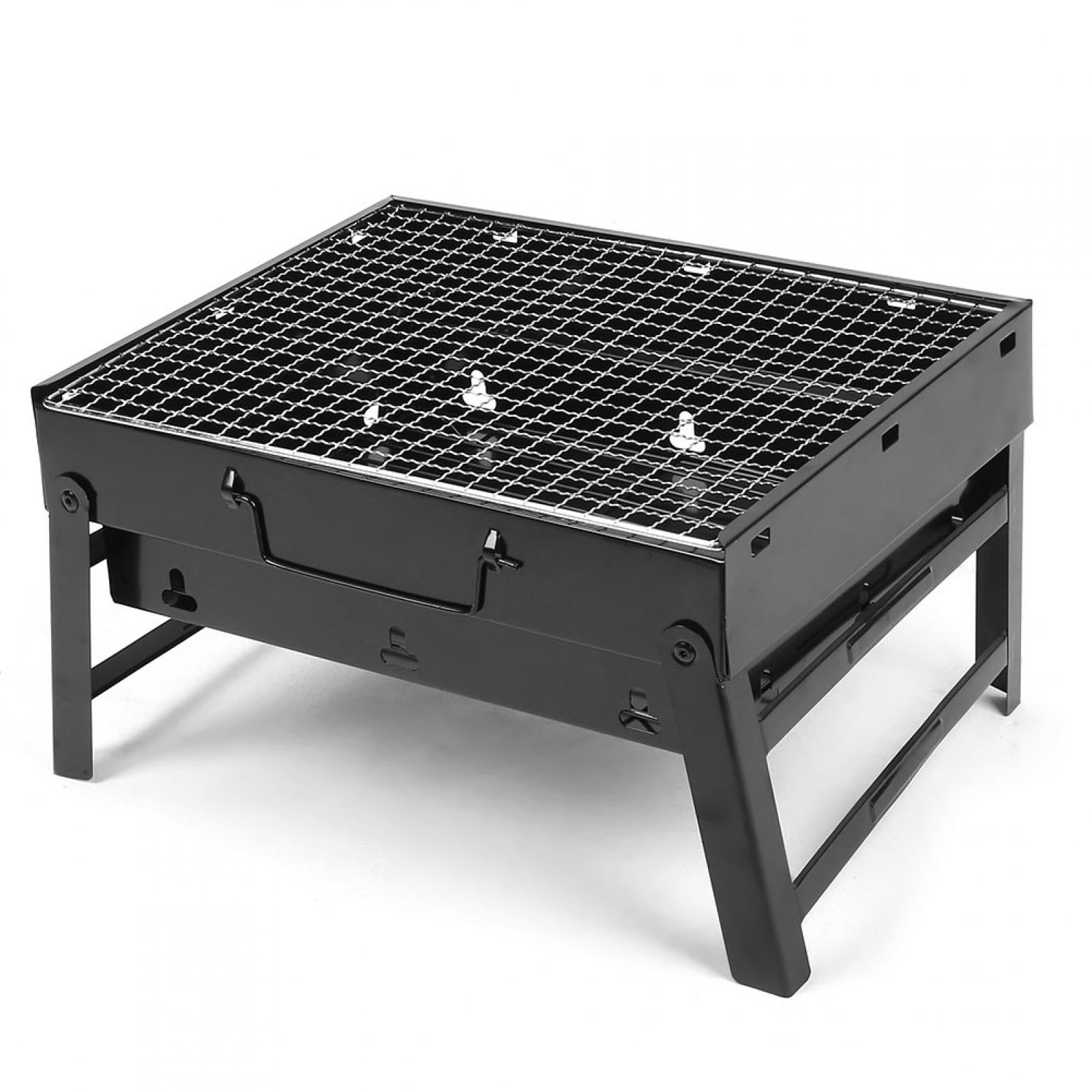 Outdoor Barbecue Rack, Portable Stainless Steel Folding Barbecue Grill BBQ Charcoal Grill Camping Accessories For Hiking Courtyard Picnics Cooking 35x27x19.5 Cm