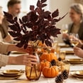 thumbnail image 4 of Artificial Plum Cimicifuga Leaf Sprays,20 inch Faux Ramosa Branches for Vase,Plum Fall Decorative Leaves with Stems,Realistic Fall Decorations for Home Wedding Farmhouse Table Centerpiece,Brown 1PCS, 4 of 9